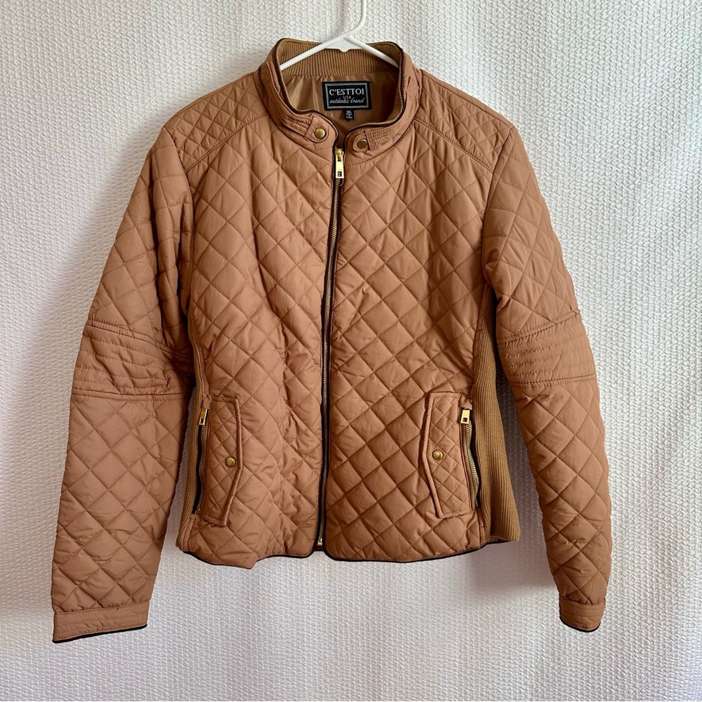 C’Esttoi Women's Brown Tan Puffer Jacket Size: 1 XL